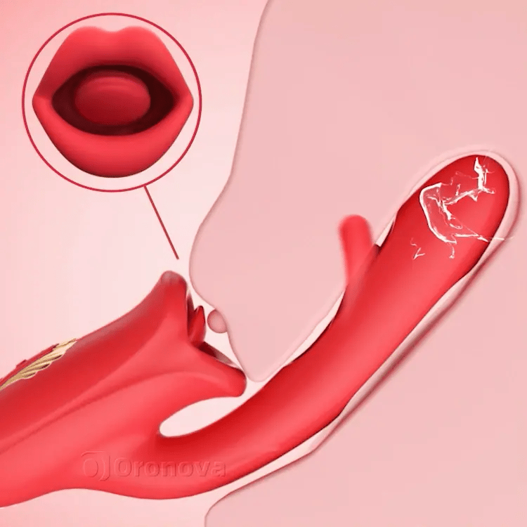Flapping G Spot Vibrator with Vibrating & Kissing Tongue