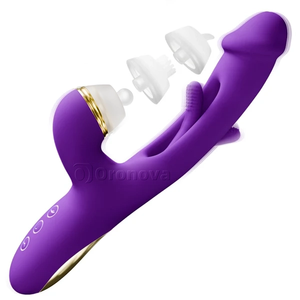 G spot Vibrator with Interchangeable Silicone Sleeves for Tapping, Tickling, and Licking Functions