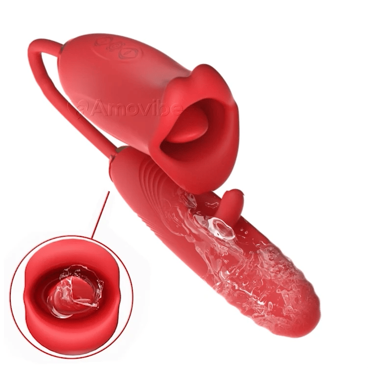 Flapping G Spot Vibrator with Vibrating & Kissing Tongue