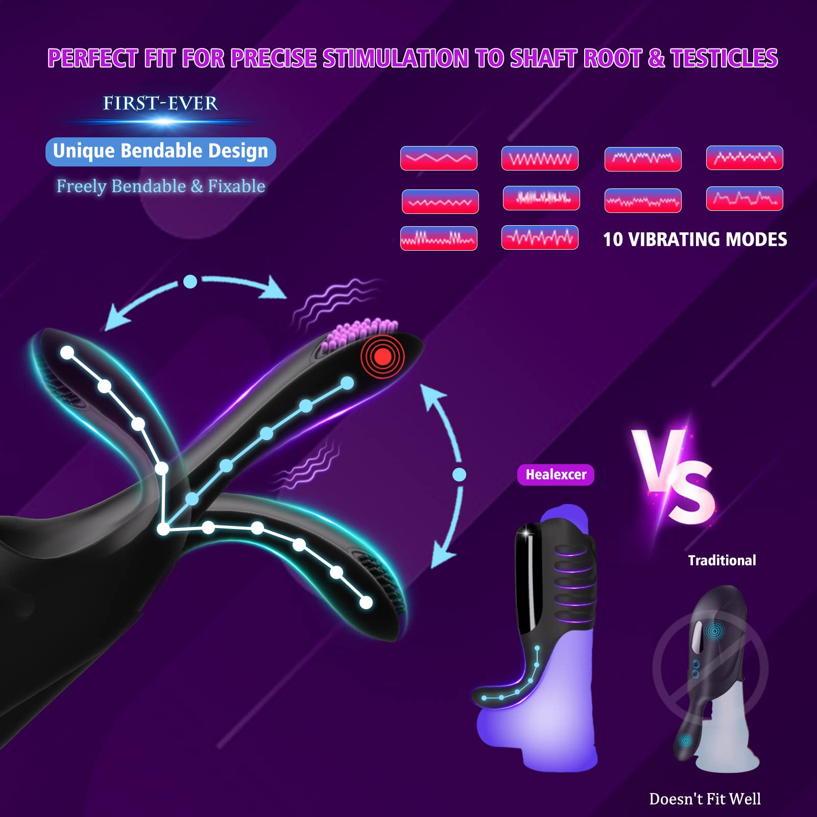 Penis Vibrator with Tapping and Vibrating Technology