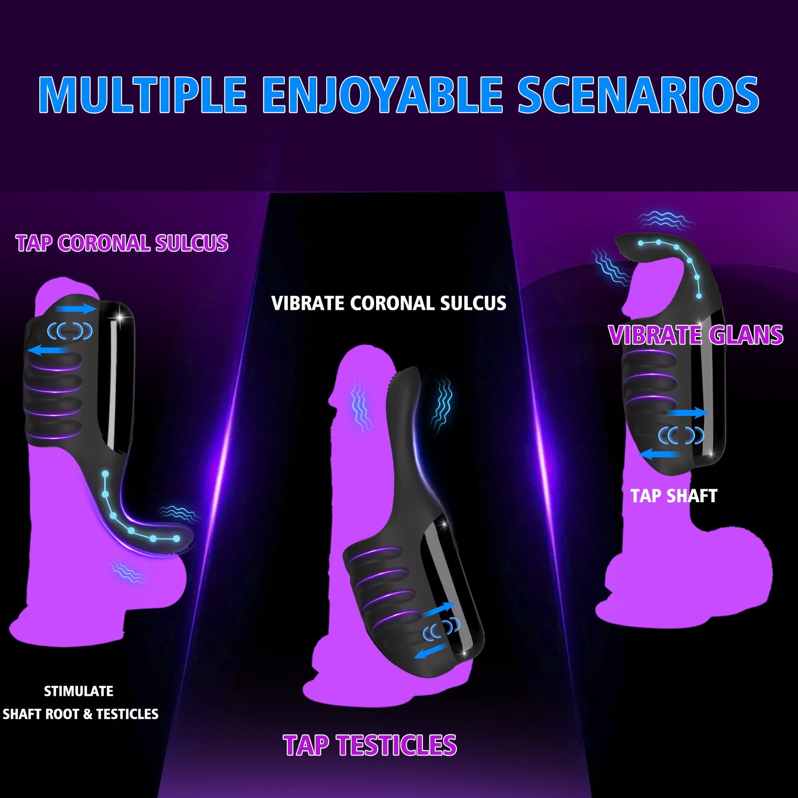 Penis Vibrator with Tapping and Vibrating Technology