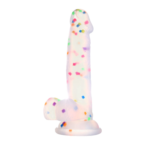 6.5 Inch Confetti Silicone Dildo with Strong Suction Cup