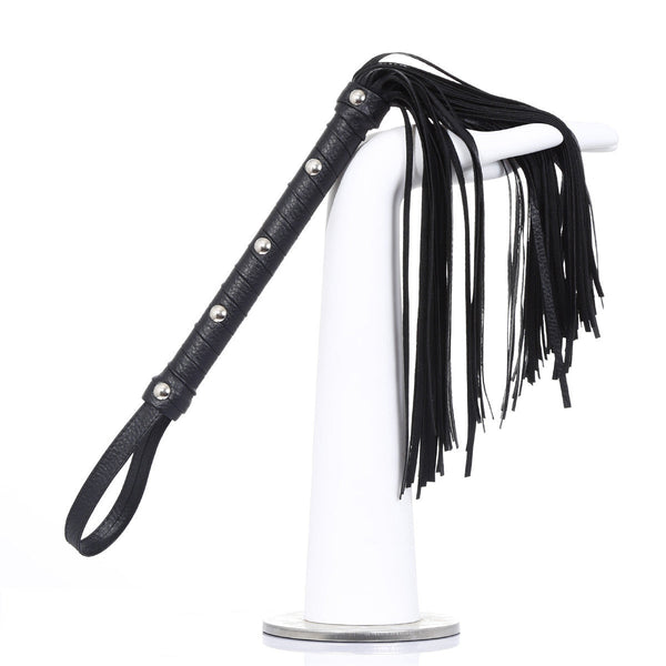 BDSM Leather Whip – Spiked Handle Flogger for Women & Couples