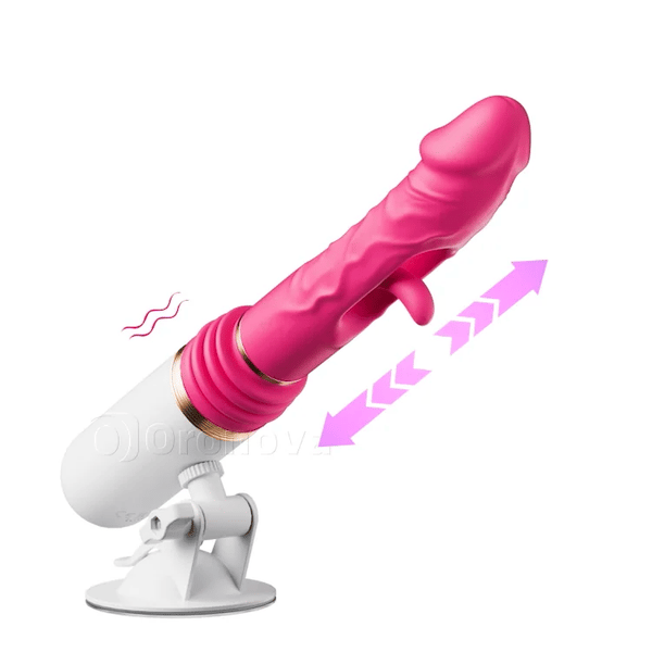 Thrusting Dildo Vibrator with Extending Motion & Flapping