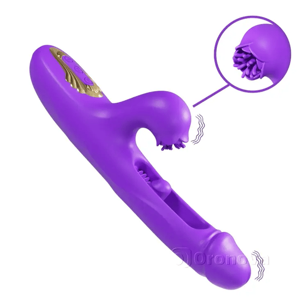 Push-pull vibrator, teasing the clitoris, triple stimulation