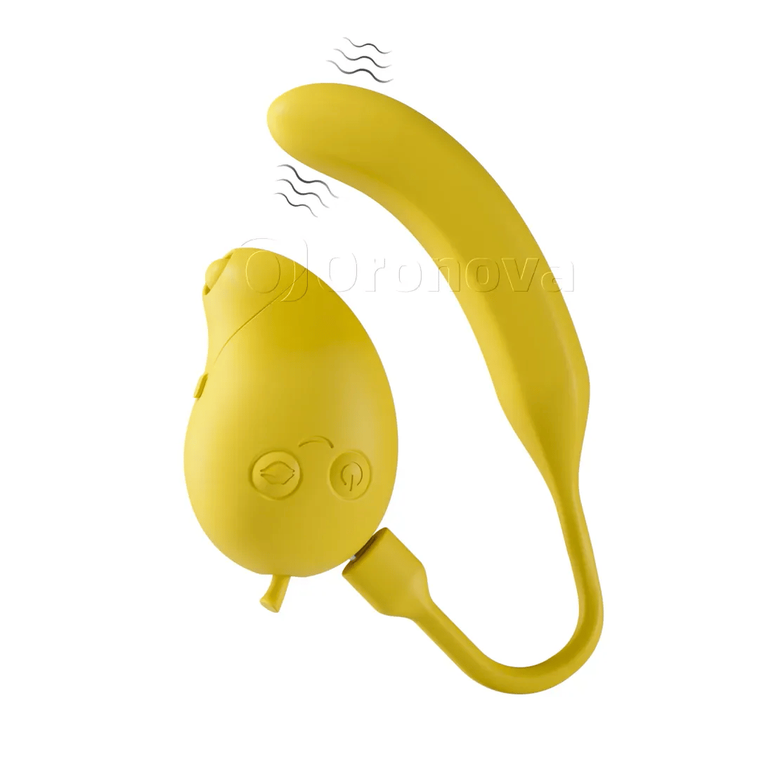 Mango and Banana 2-in-1 Dual Stimulation Sucking and Tapping Bluetooth Vibrator