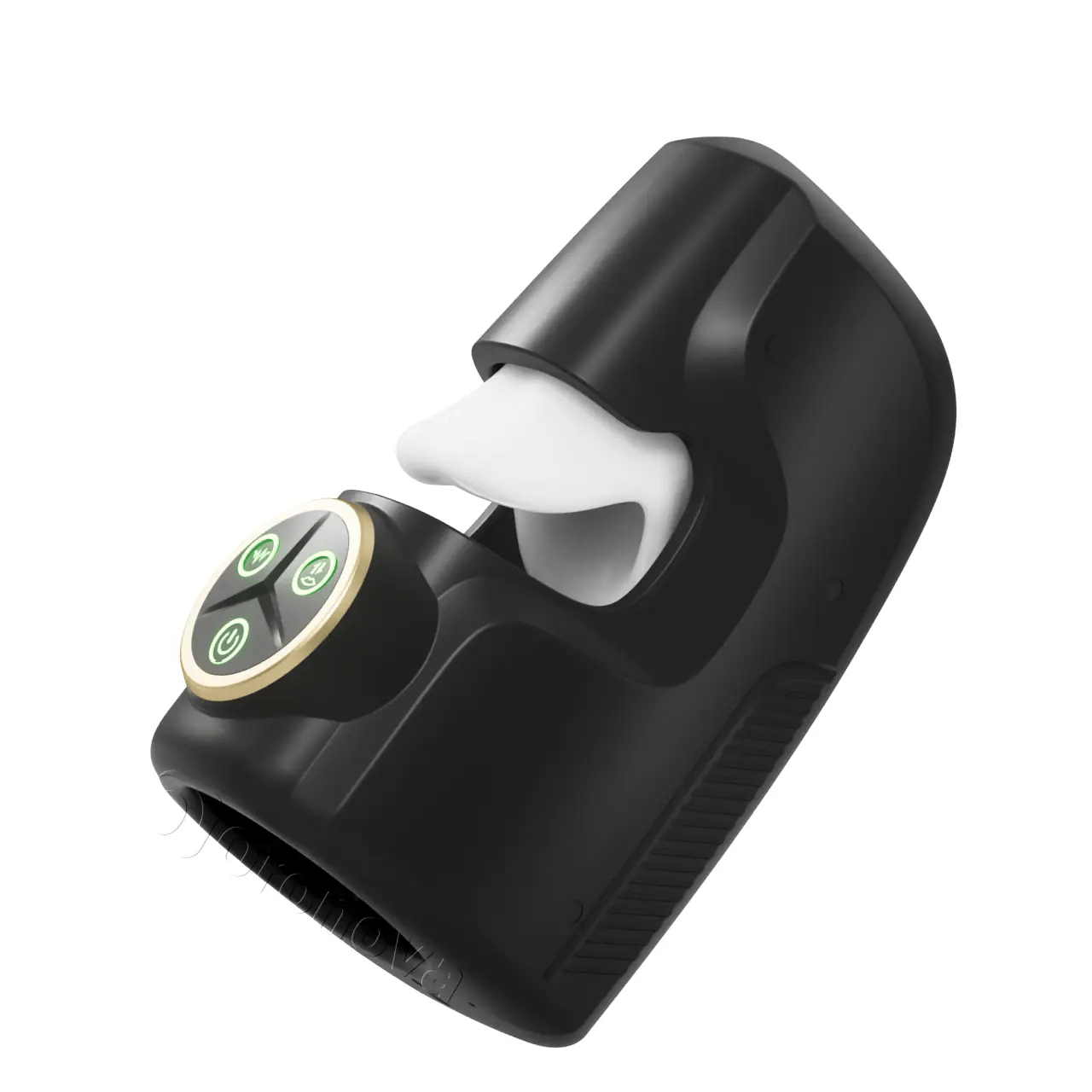 3-in-1 Male Pleasure Device，10Vibration、10Thrusting、10Clenching Modes、Switch Freely.