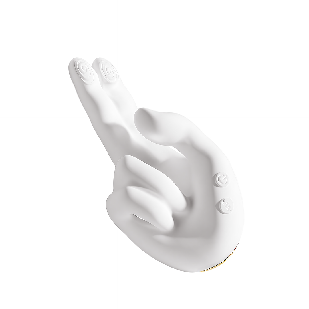 Hand-Shaped Warming Vibrator–10 Vibration Modes,10Tapping Patterns & Dual-Finger Stimulation