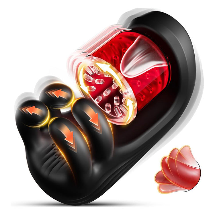 Male Masturbator Penis Massager – 360° Tongue Licking, 9 Rotation, Clamping & Vibration Modes