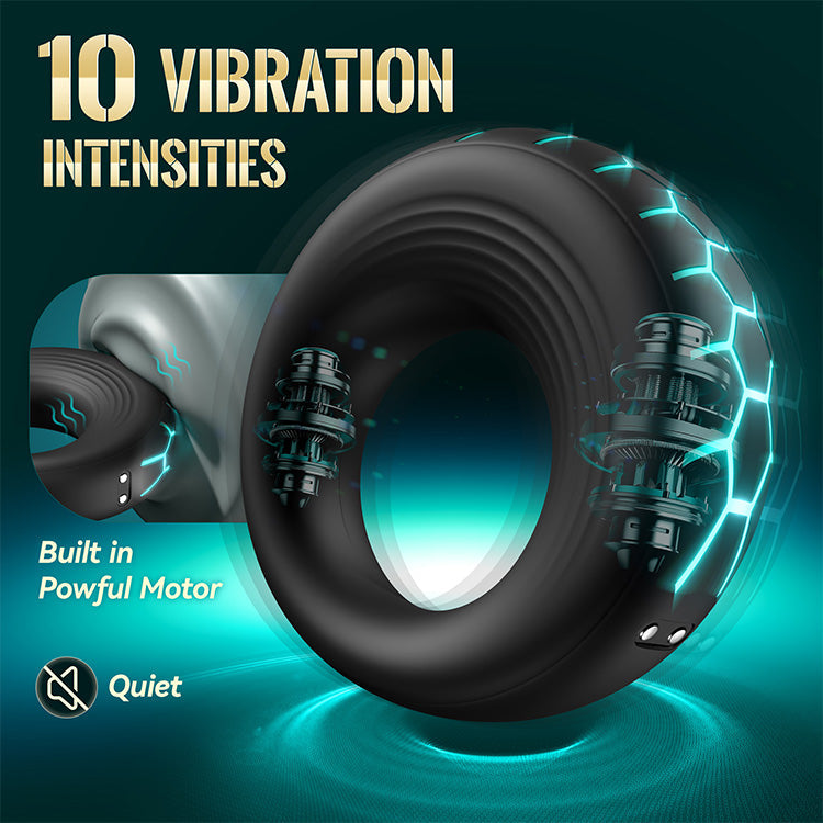 Luminous Vibrating Cock Ring with 10 Modes for Strength