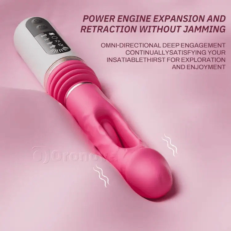 Thrusting Dildo Vibrator with Extending Motion & Flapping