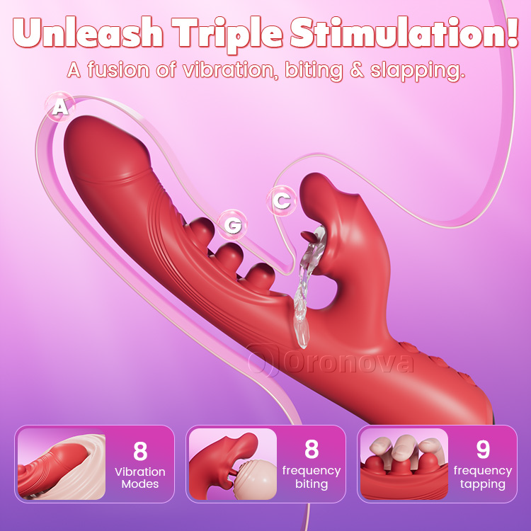 3-in-1 Kissing and Triple-Tap Vibrator – Clit & G-Spot Pleasure