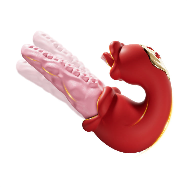 2-in-1 Octopus Vibrator with Teasing Tongue & 10 Vibration Modes