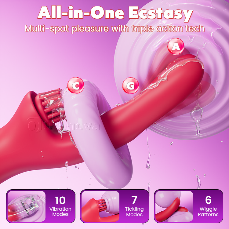 3-in-1 Come-Hither Rabbit Vibrator with Tickling Vibration