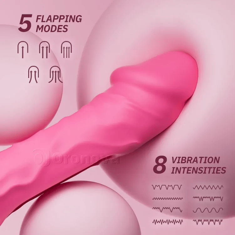 Thrusting Dildo Vibrator with Extending Motion & Flapping