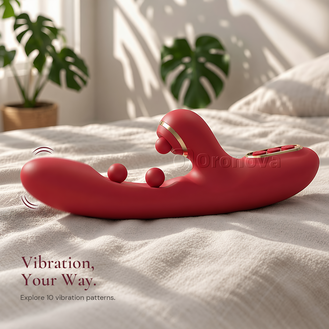 3-in-1 Vibrating Wand with Dual-Ball Pinching & Rhythmic Tapping 3 Functions, Independent Control