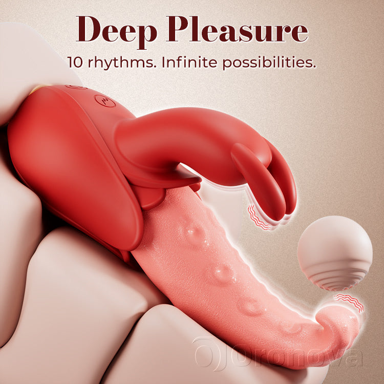 Tongue vibrator 10 modes, dual point stimulation, silent design