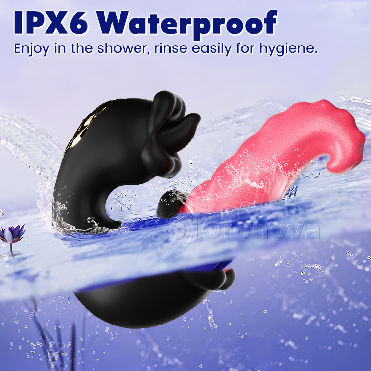 Twin Rose Thrusting G-Spot Vibrator with Licking Tongue & Vibration