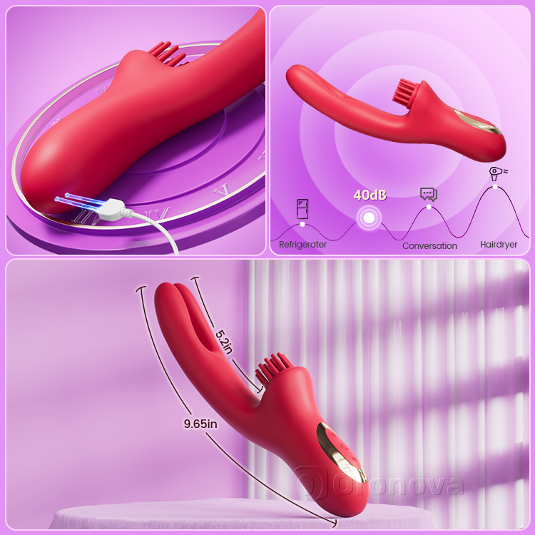 3-in-1 Come-Hither Rabbit Vibrator with Tickling Vibration