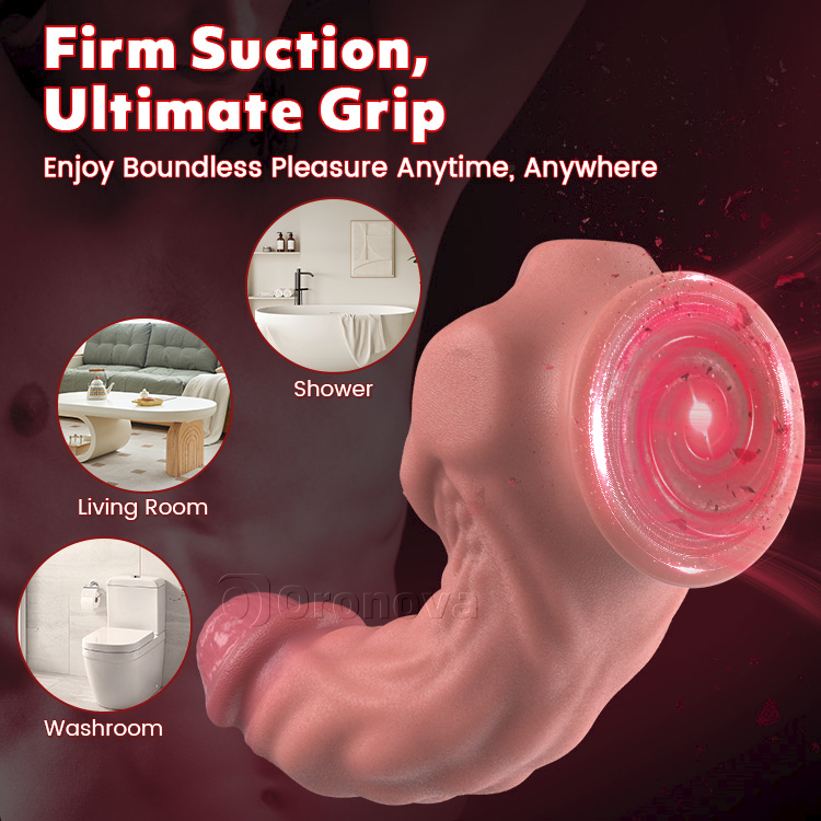9-Inch Realistic Giant Dildo: Bendable Design with Suction Cup