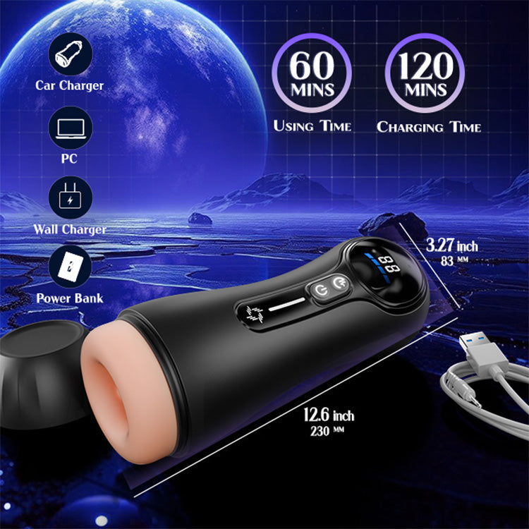 Automatic Male Masturbator – 4 Suction Modes, 9 Vibrations, LED Display