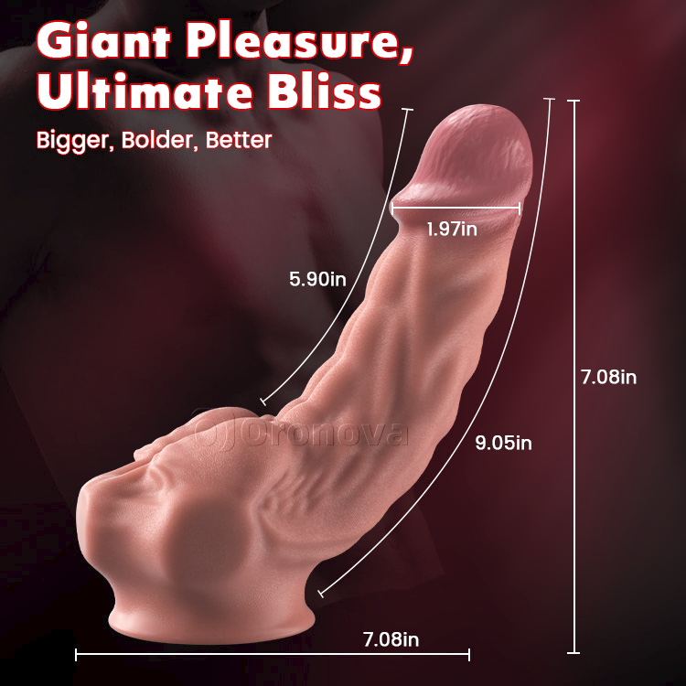 9-Inch Realistic Giant Dildo: Bendable Design with Suction Cup