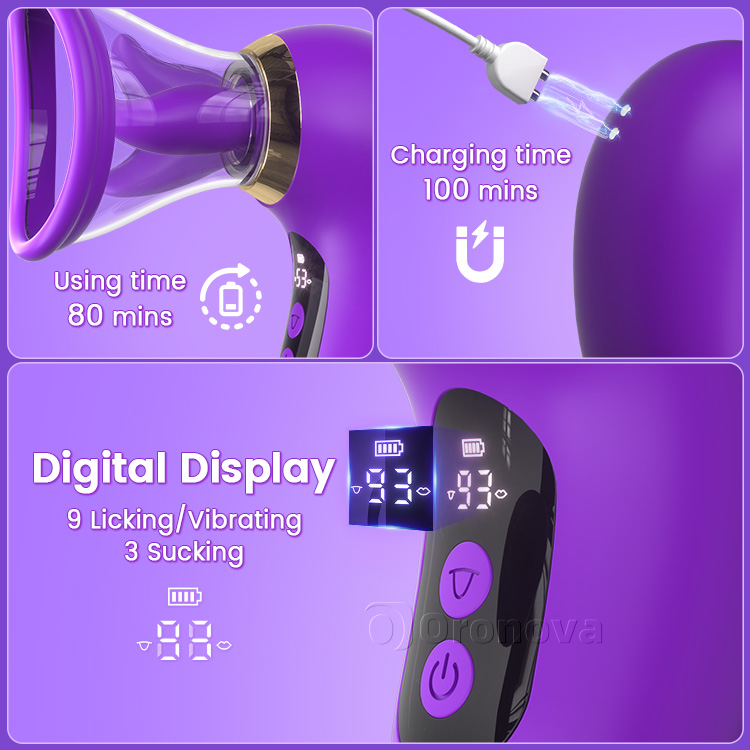 5-in-1  Sucking Vibrator with LCD Display