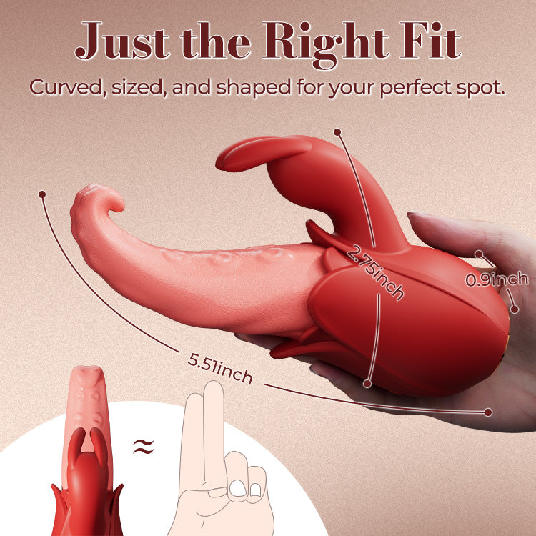 Tongue vibrator 10 modes, dual point stimulation, silent design