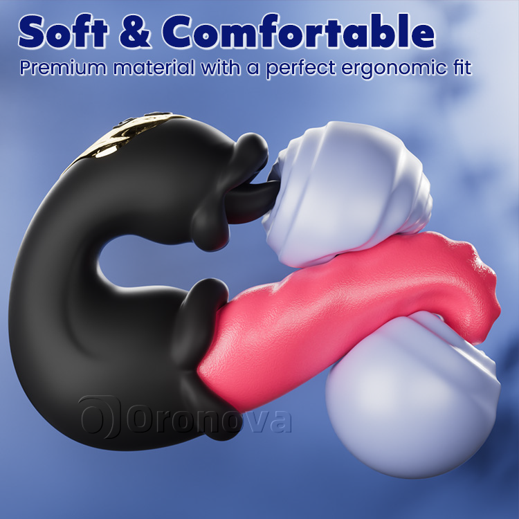 Twin Rose Thrusting G-Spot Vibrator with Licking Tongue & Vibration