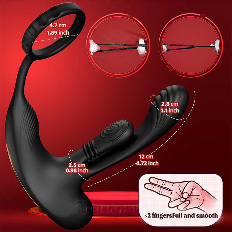 Prostate Massager with Gyration Function and Triple Vibrantions