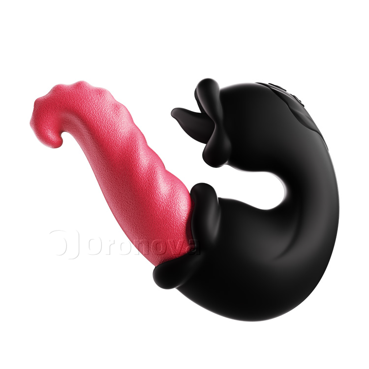 Twin Rose Thrusting G-Spot Vibrator with Licking Tongue & Vibration