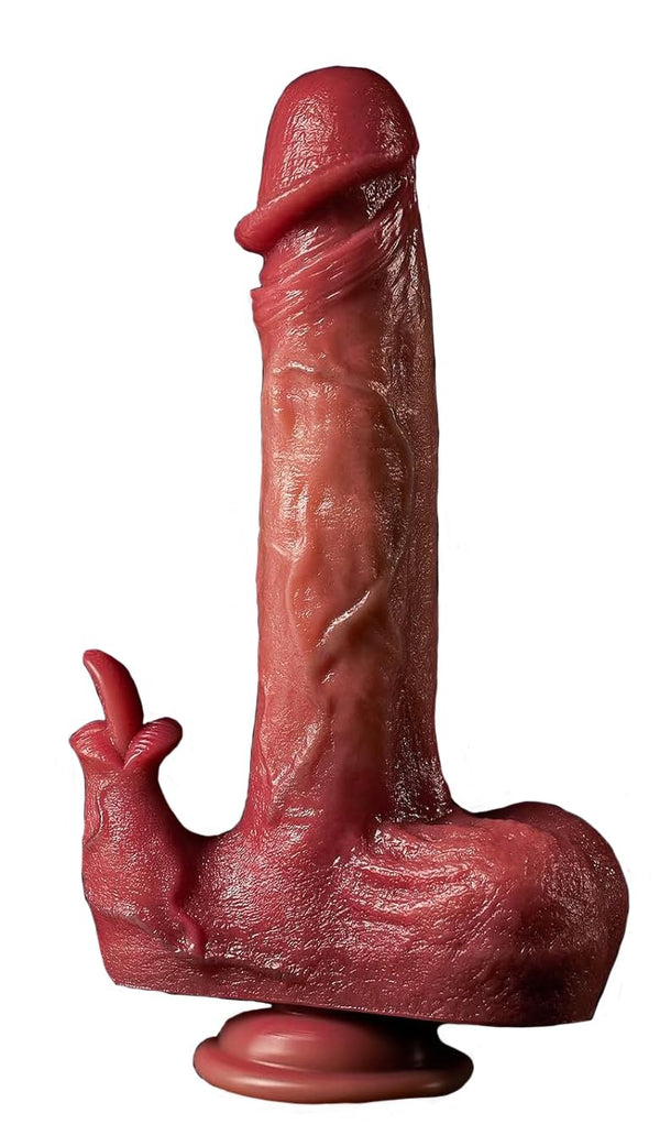 Dual-Vibration Mouth Dildo Vibrator - Lifelike Texture & Quiet Motor