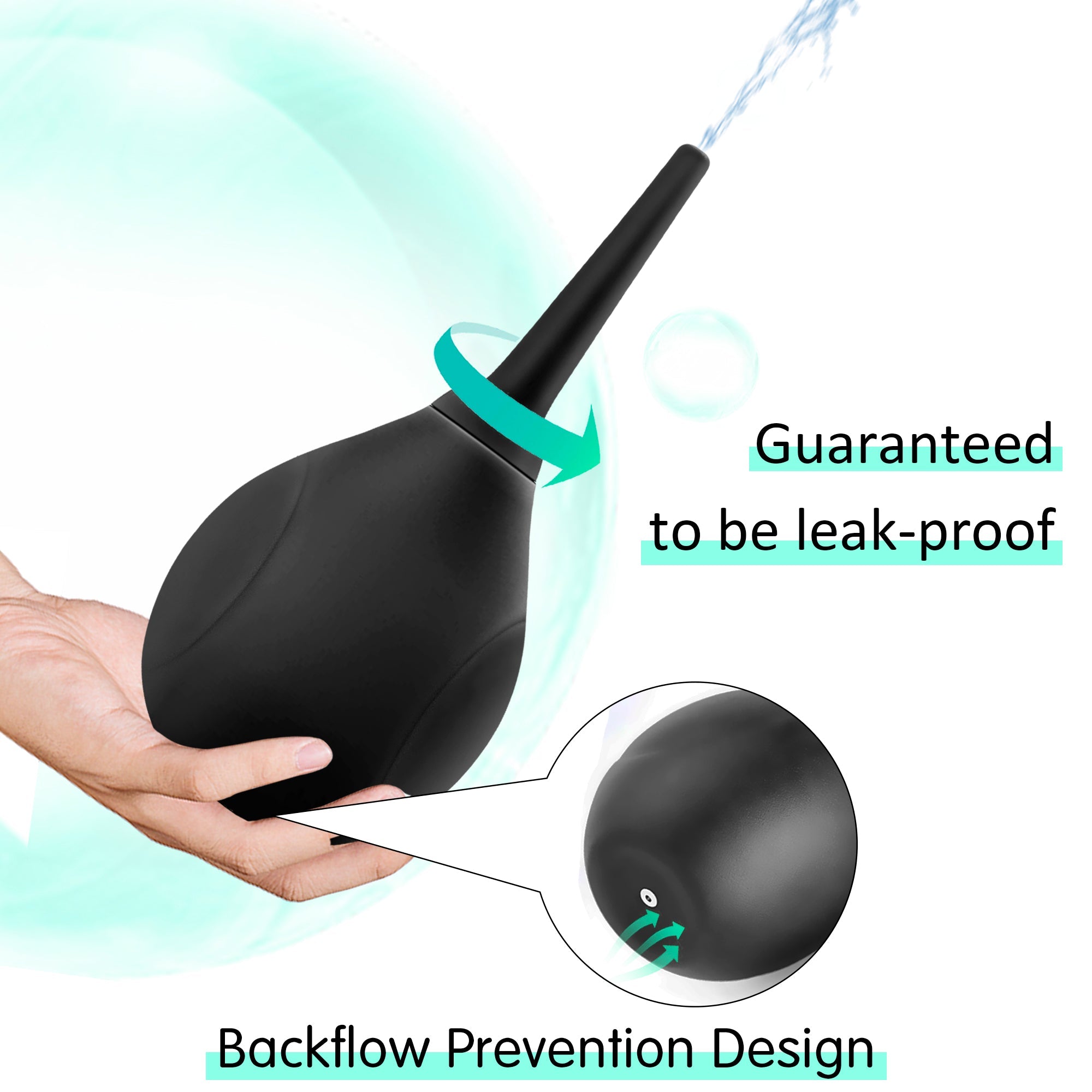 Starshine - Black Silicone Enema Bulb with Soft Nozzle