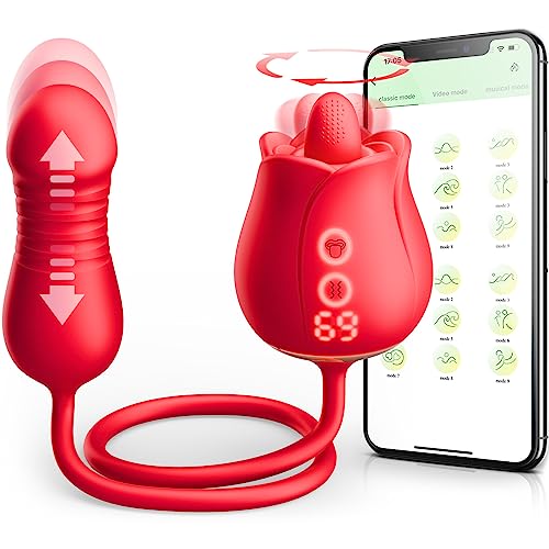 Faye - Rose Vibrator with Tongue Rotation & Thrusting Mode