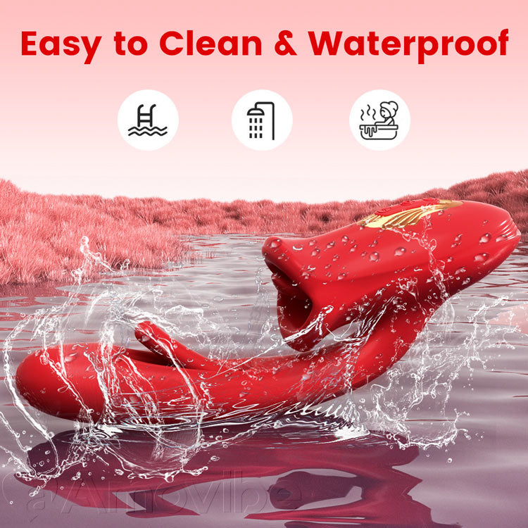 Flapping G Spot Vibrator with Vibrating & Kissing Tongue