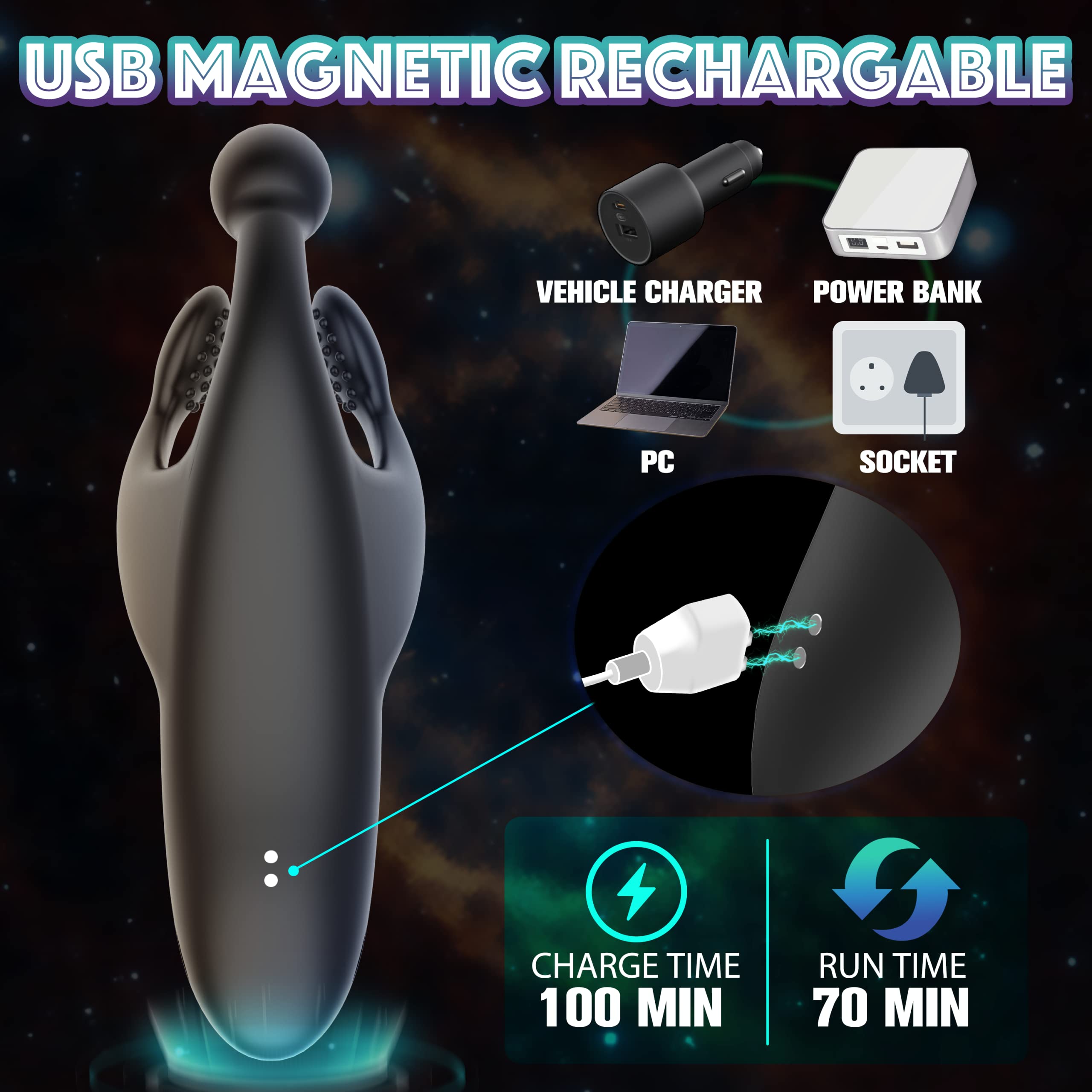 Penis Vibrator with Flaps & Vibration