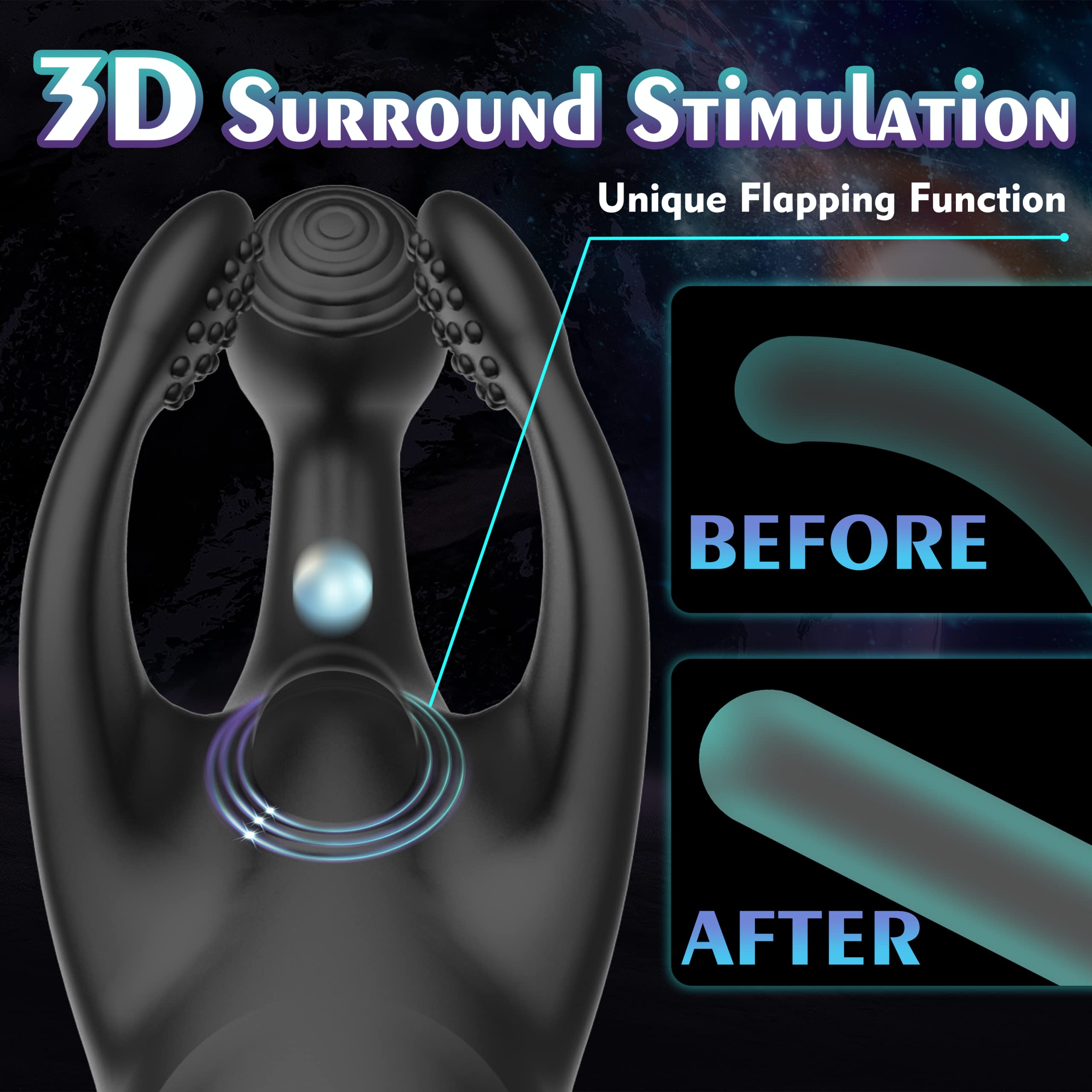 Penis Vibrator with Flaps & Vibration