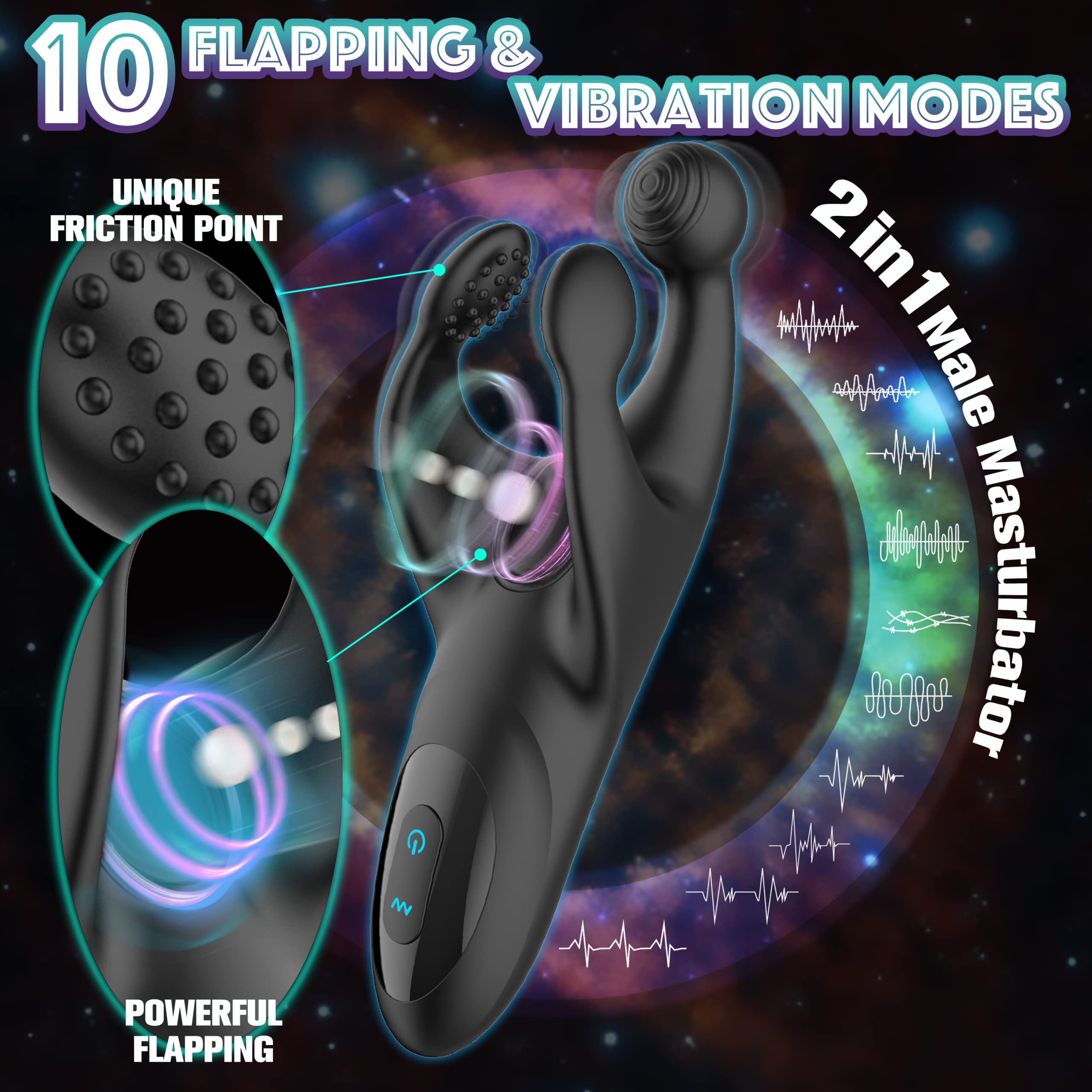 Penis Vibrator with Flaps & Vibration