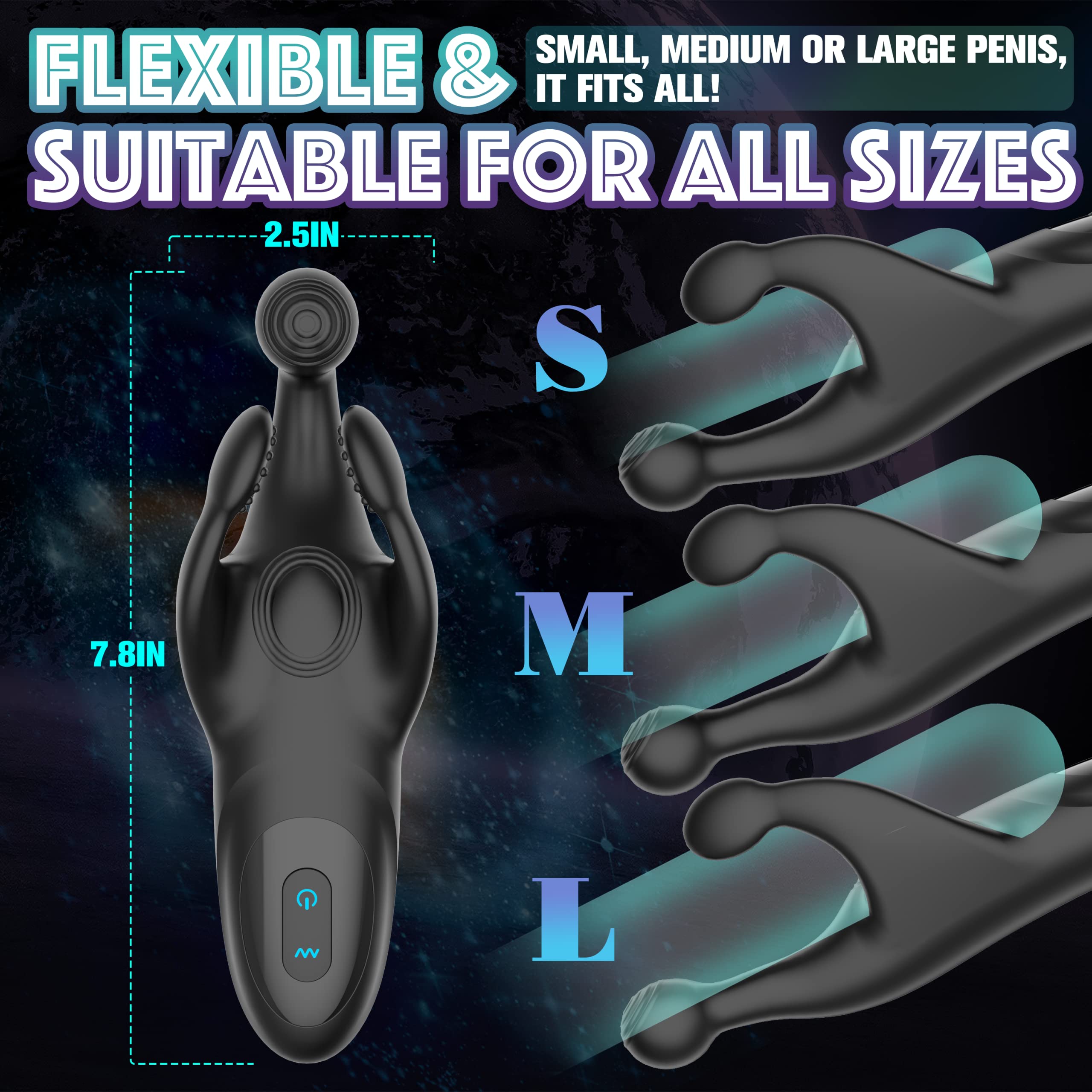 Penis Vibrator with Flaps & Vibration
